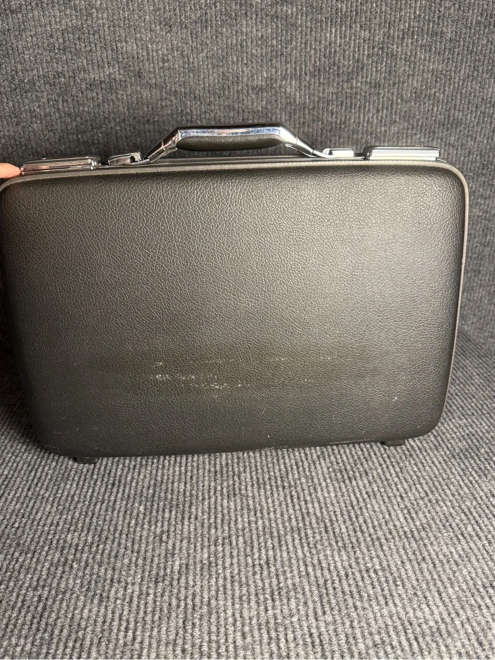 Vintage American Tourister Tiara Hardshell Briefcase Attache Case Charcoal Gray